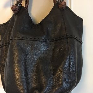 The Sak Brown leather bucket bag